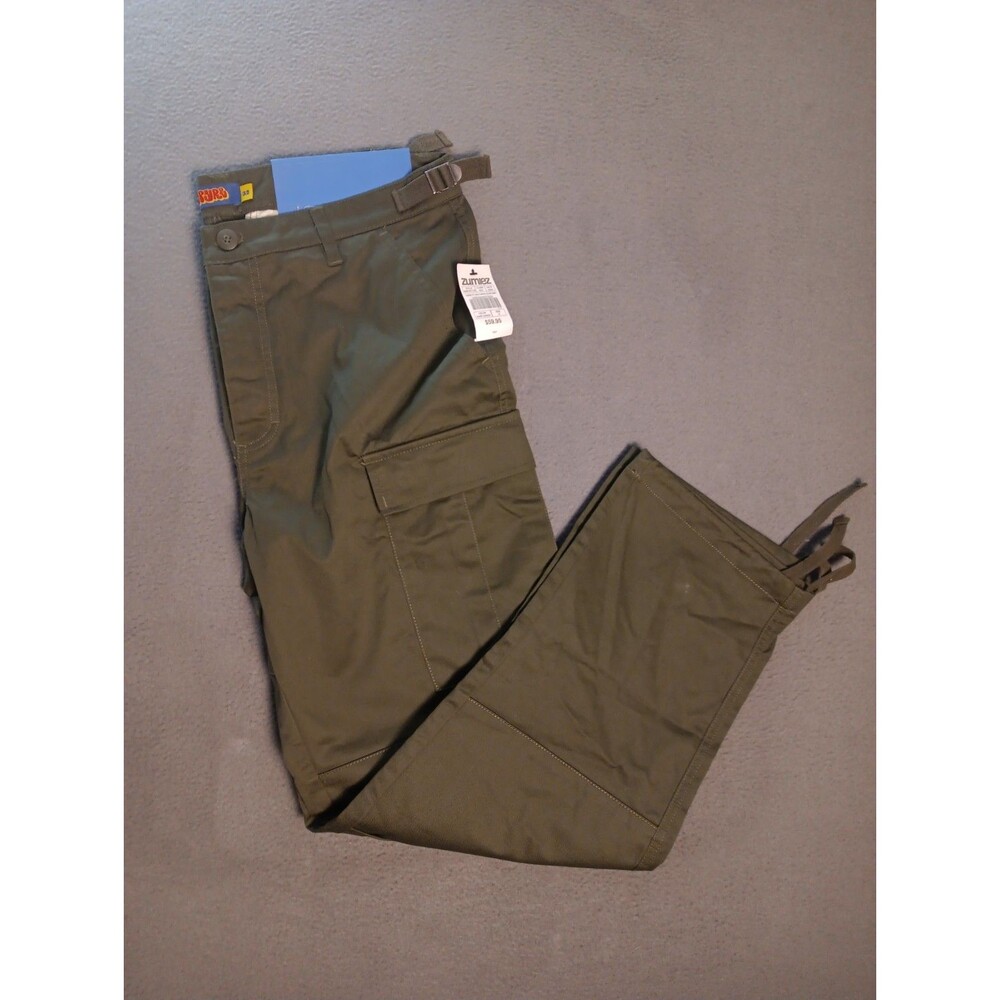 NEW Empyre loose fit relax cargo Pant Men's 32x29 Green Button Fly - Picture 10 of 14
